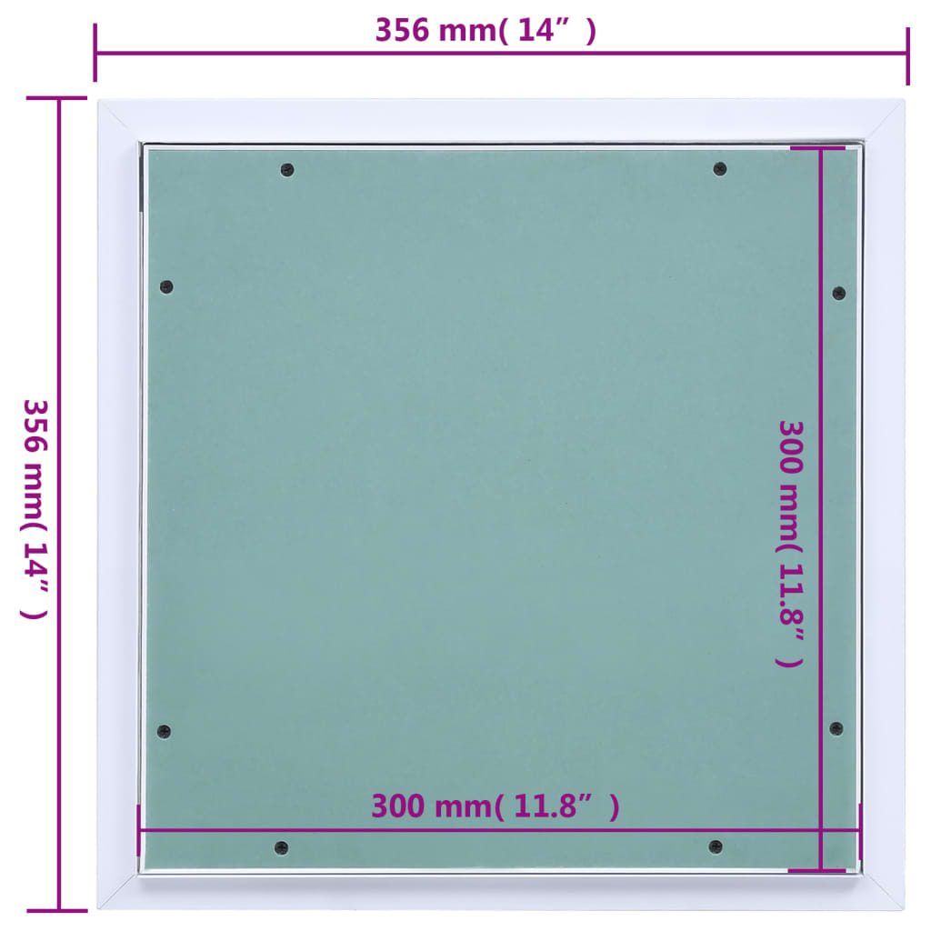 vidaXL Revizijska vrata z alu okvirjem in mavčno ploščo 300x300 mm