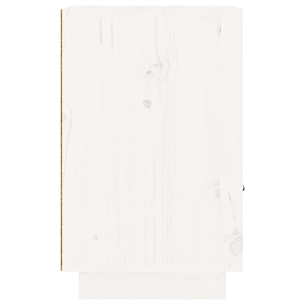 vidaXL Nočna omarica 2 kosa bela 40x34x55 cm trdna borovina