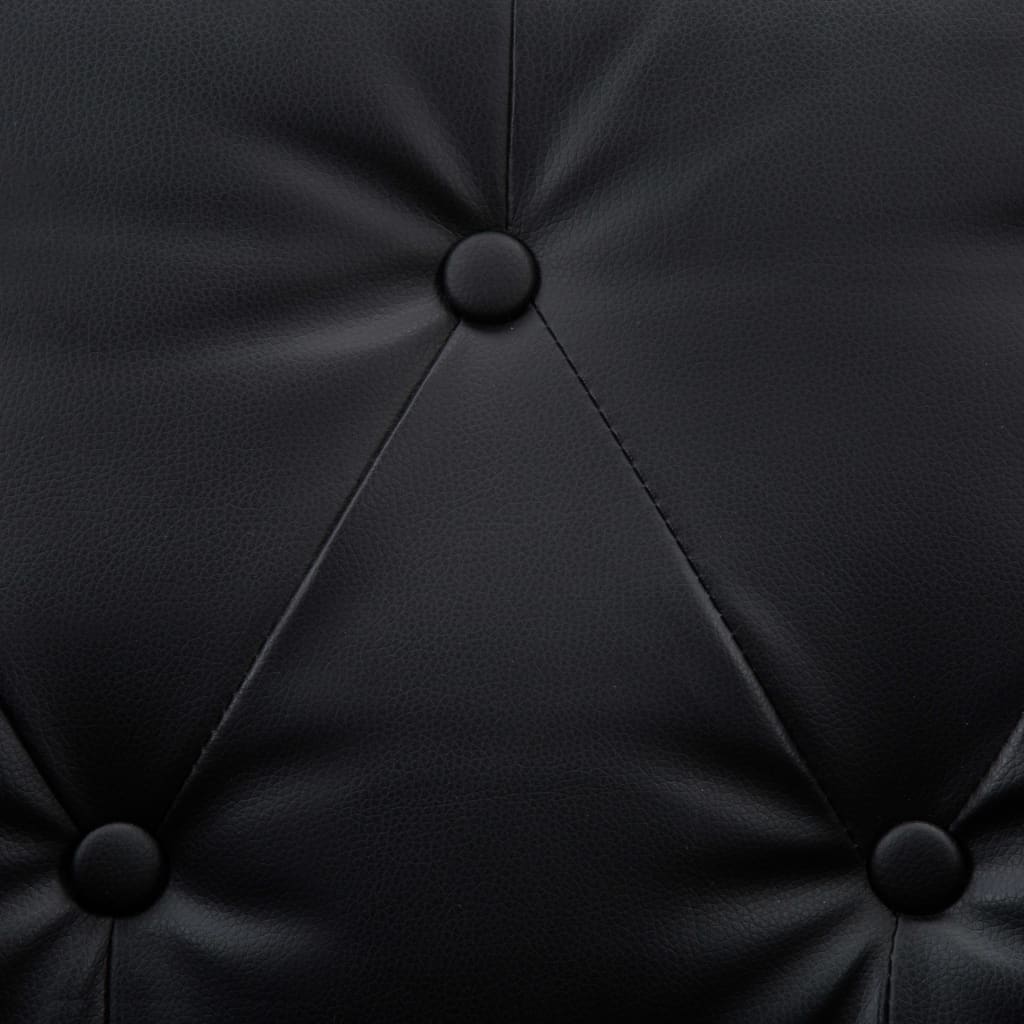 vidaXL Dvosed kavč Chesterfield umetno usnje črne barve