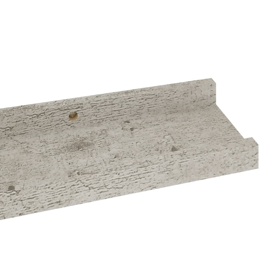 vidaXL Stenska polica 2 kosa betonsko siva 60x9x3 cm