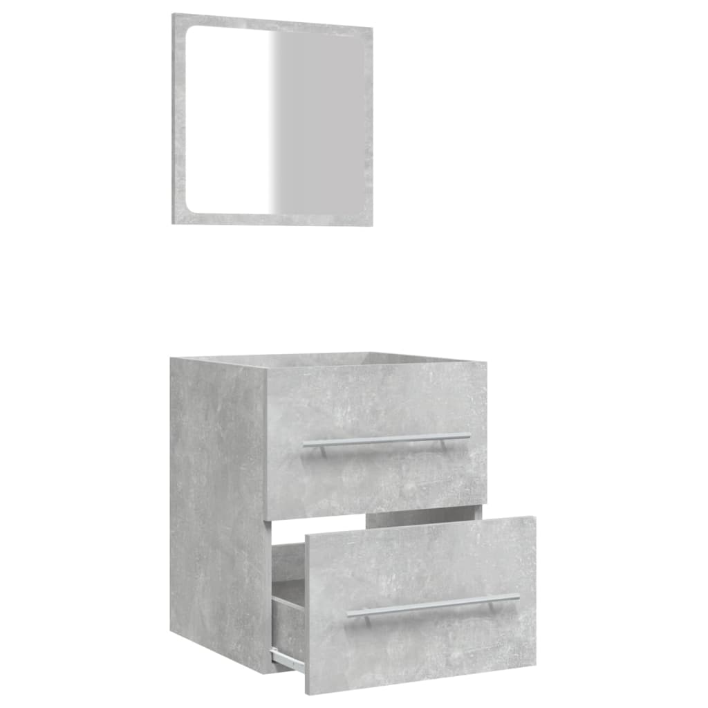 vidaXL Kopalniška omarica z ogledalom betonsko siva 41x38,5x48 cm