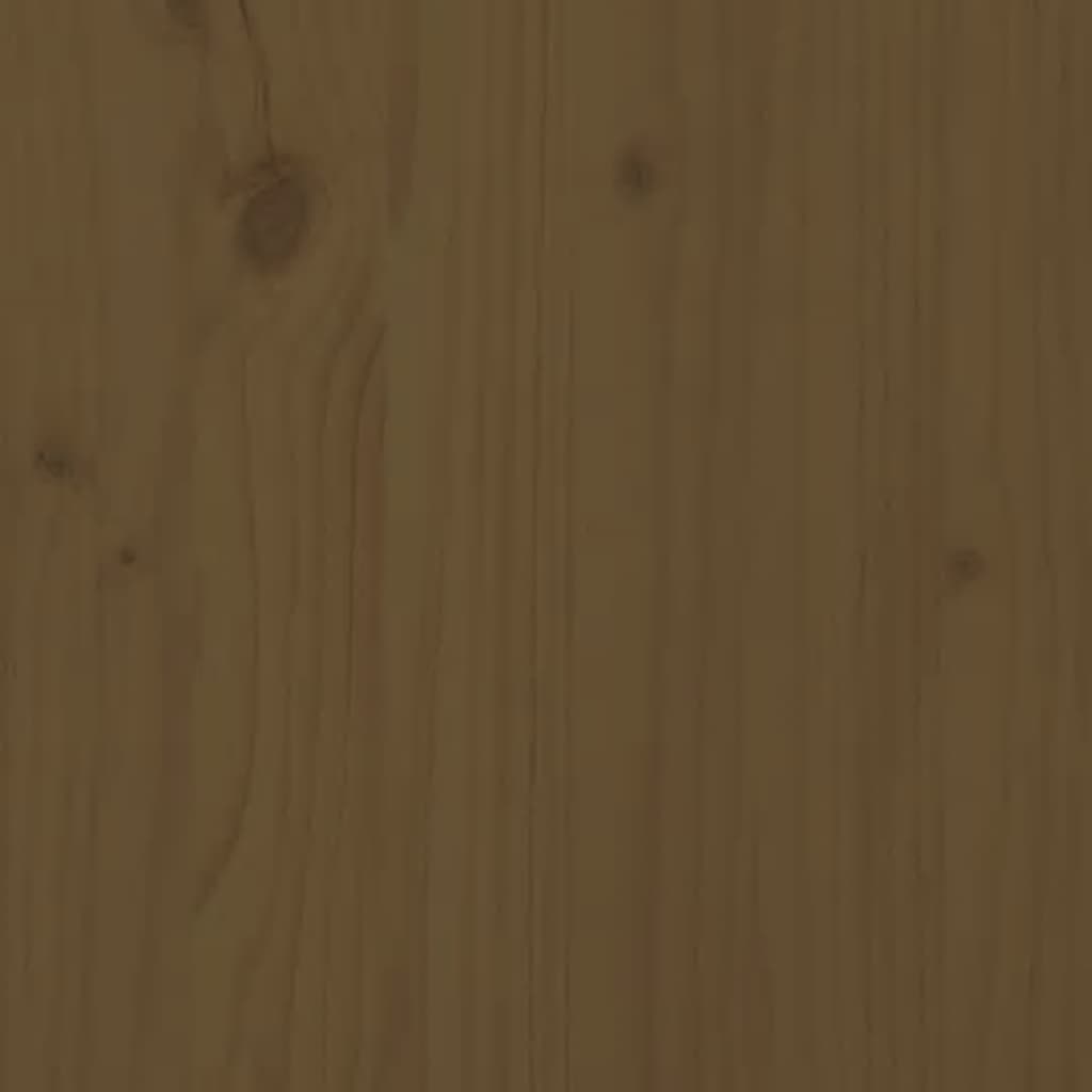vidaXL Posteljni okvir medeno rjav iz trdnega lesa 90x200 cm