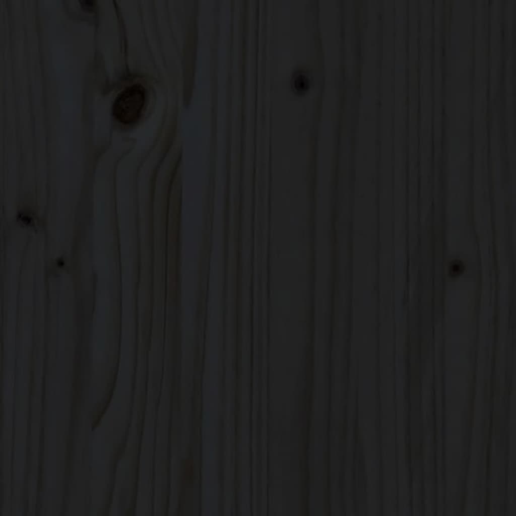 vidaXL Posteljni okvir črn iz trdnega lesa 90x190 cm 3FT