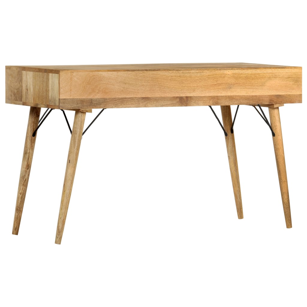 vidaXL Pisalna miza z 2 predaloma 130x50x80 cm trden mangov les