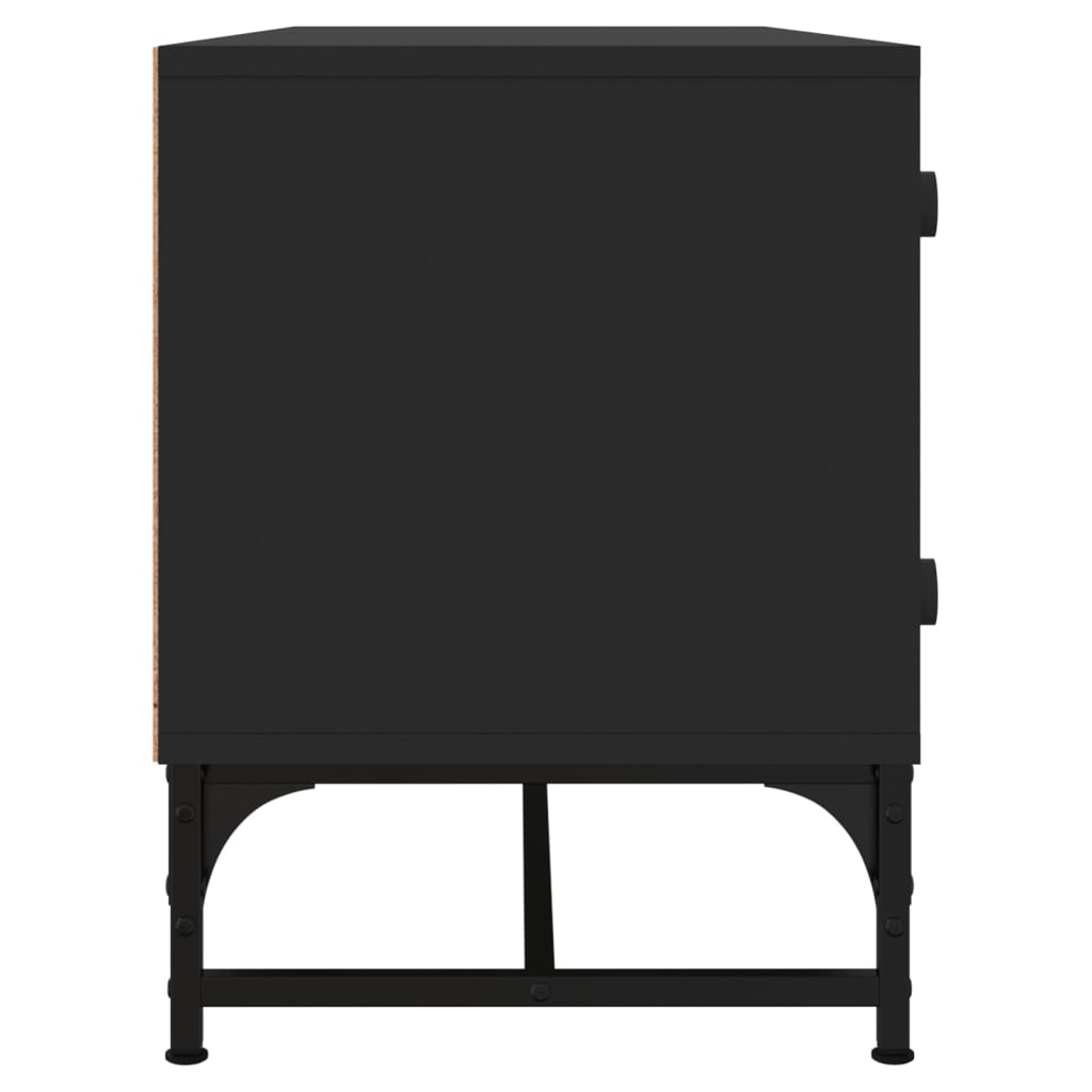 vidaXL TV omarica s steklenimi vrati črna 102x37x50 cm