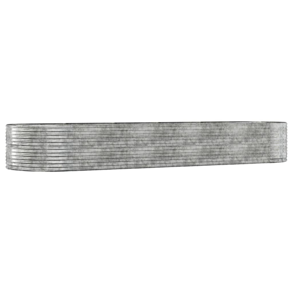 vidaXL Visoka greda srebrna 447x140x68 cm prašno premazano jeklo