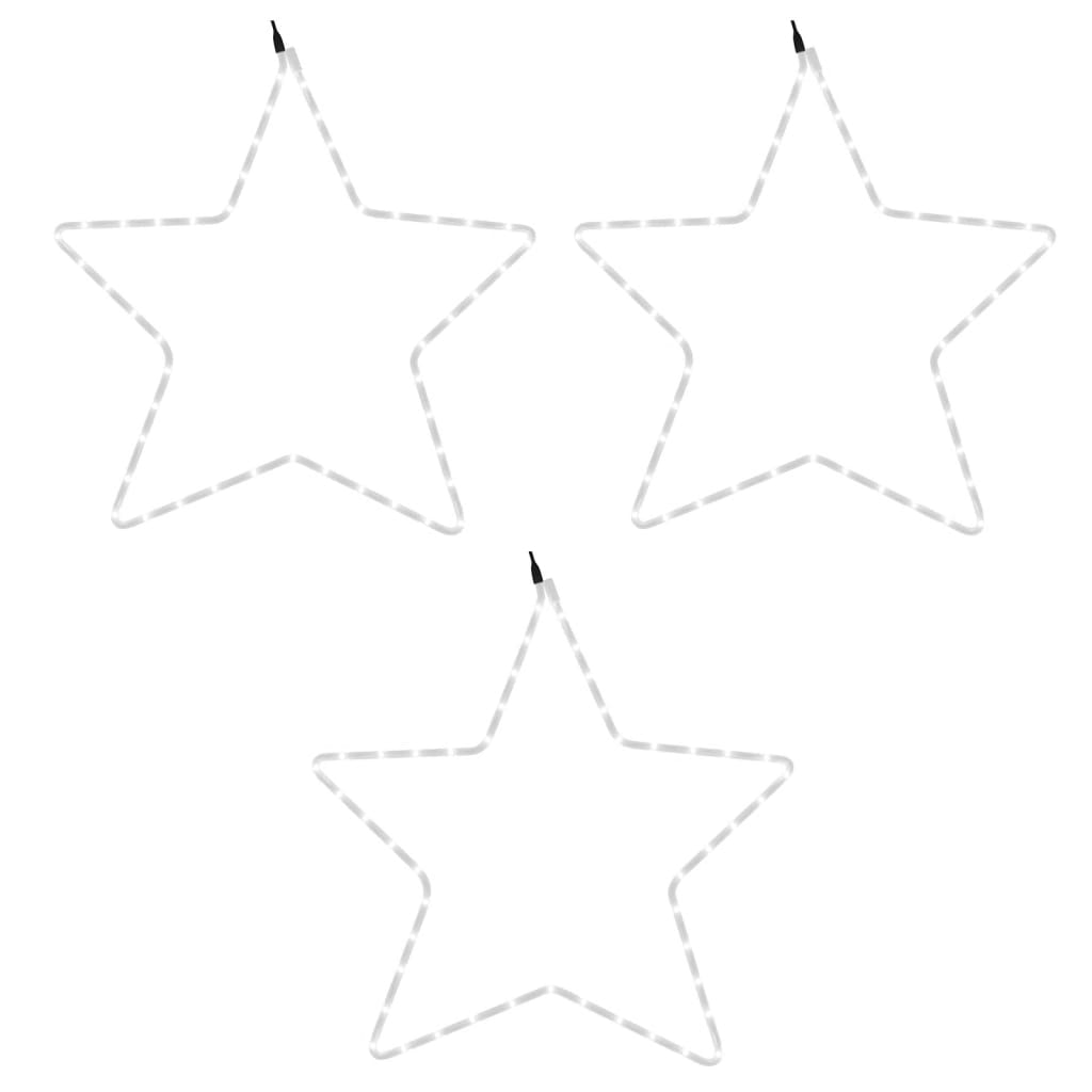 vidaXL Božična figura zvezda z 48 LED 3 kosi toplo bela 56 cm