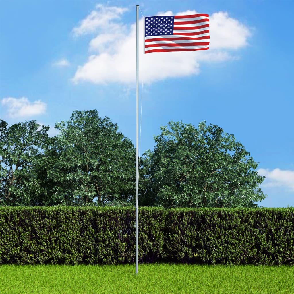 vidaXL Zastava ZDA in aluminijast zastavni drog 4 m