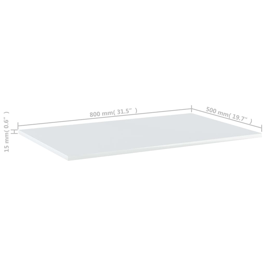 vidaXL Dodatne police za omaro 4 kosi visok sijaj bele 80x50x1,5 cm