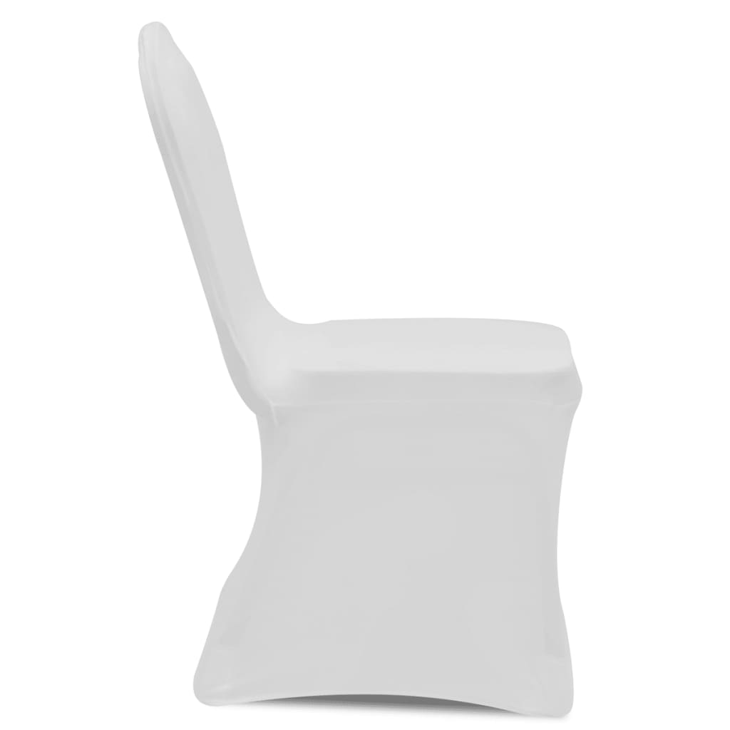 vidaXL Prevleka za stol raztegljiva bela 12 kosov
