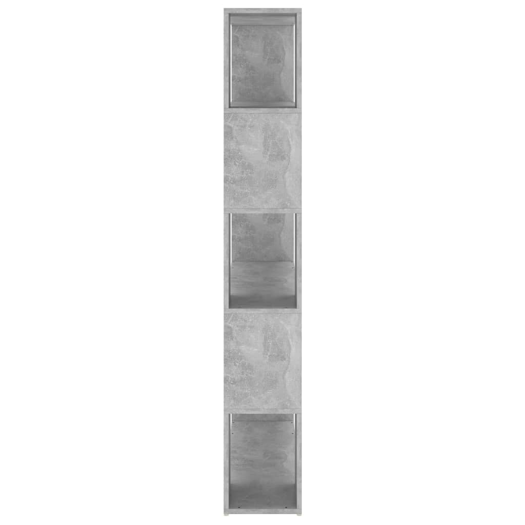 vidaXL Knjižna omara za razdelitev prostora betonsko siva 100x24x155cm