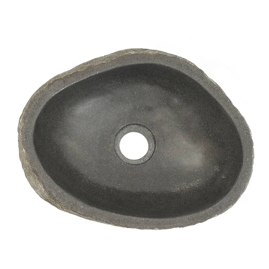 vidaXL Umivalnik iz rečnega kamna ovalen 29-38 cm