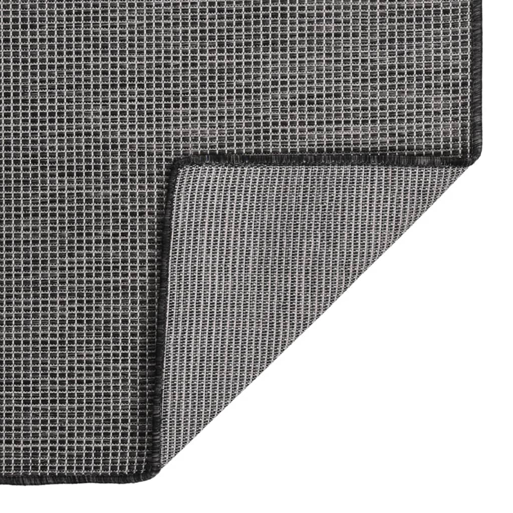 vidaXL Zunanja preproga ploščato tkanje 120x170 cm siva