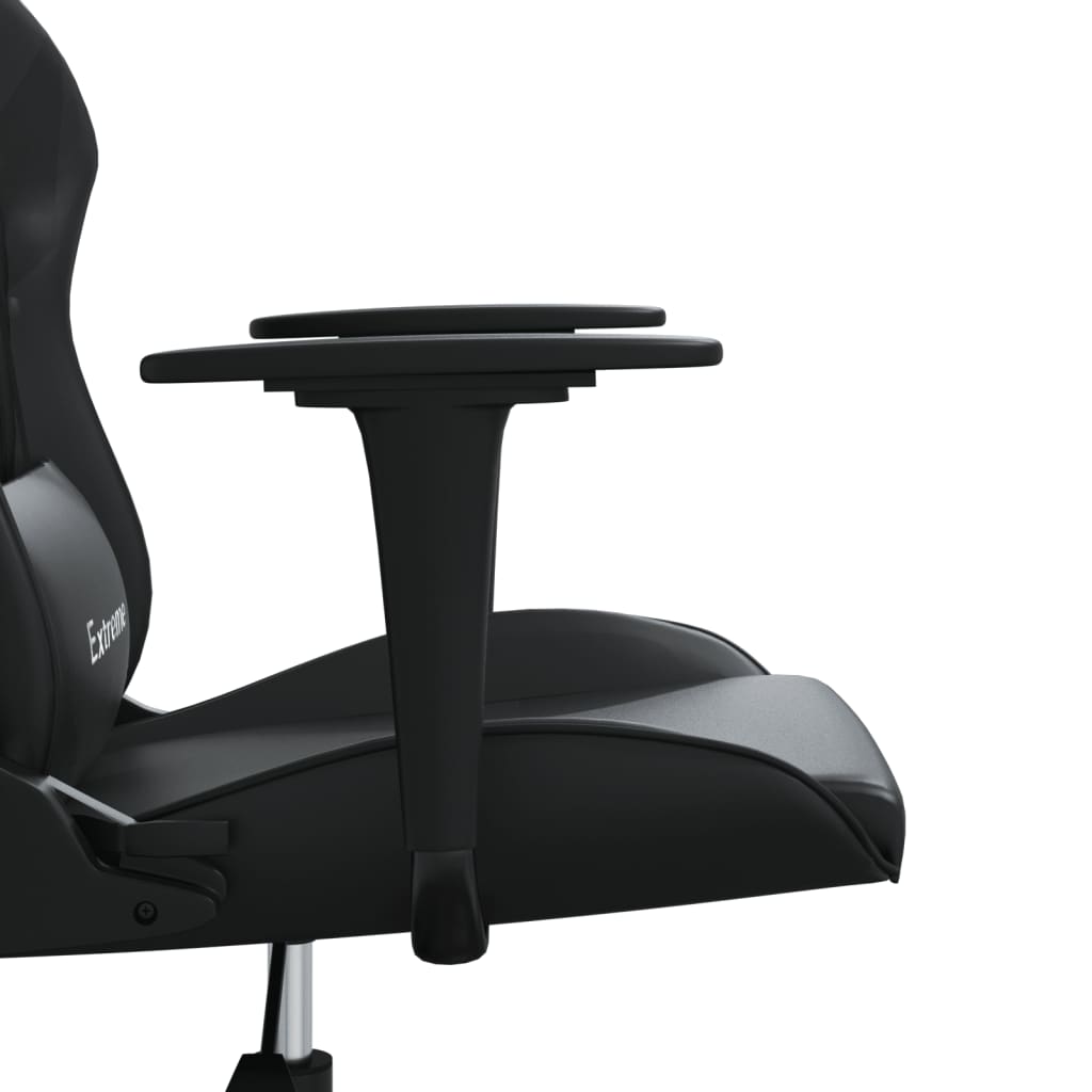 vidaXL Masažni gaming stol črno umetno usnje
