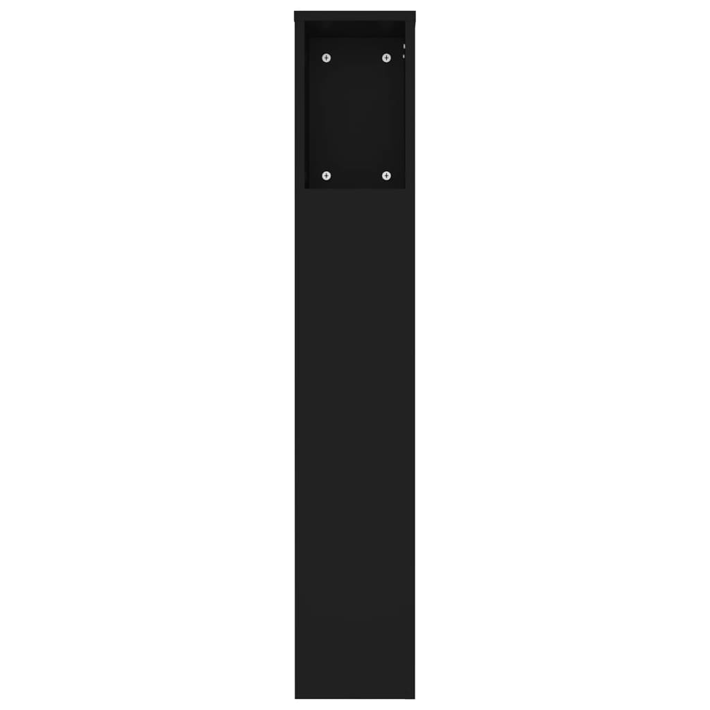 vidaXL Vzglavna omarica črna 180x18,5x104,5 cm