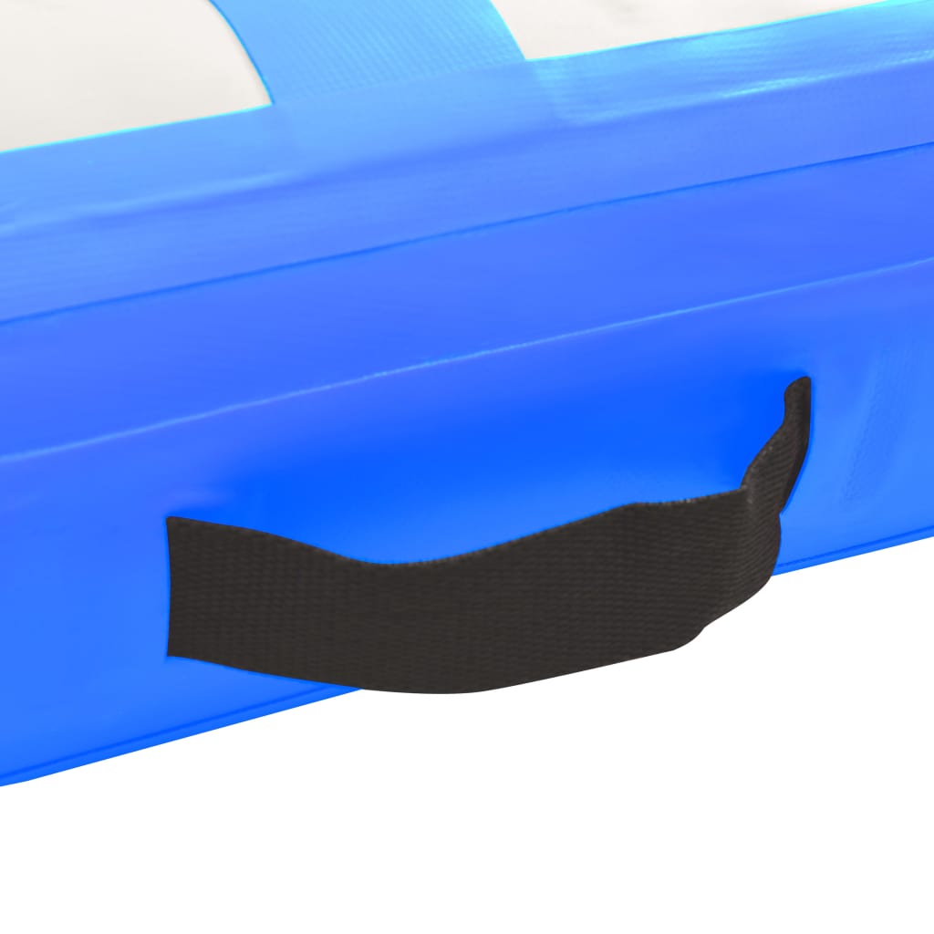 vidaXL Napihljiva gimnastična podloga s tlačilko 500x100x15 cm modra