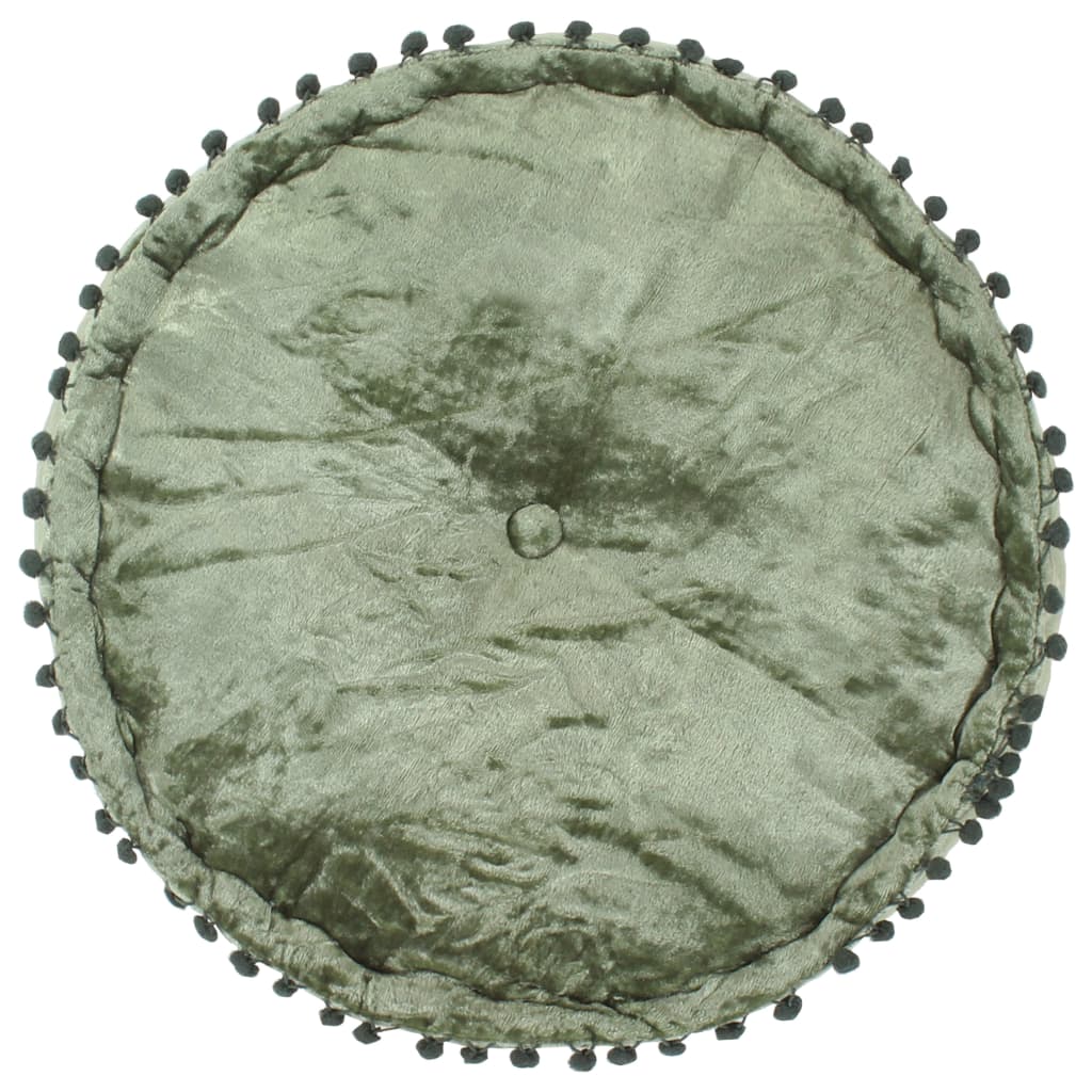 vidaXL Okrogel tabure iz žameta 40x20 cm zelen
