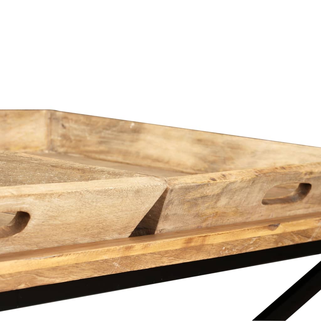 vidaXL Klubska mizica iz trdnega mangovega lesa 110x55x42 cm