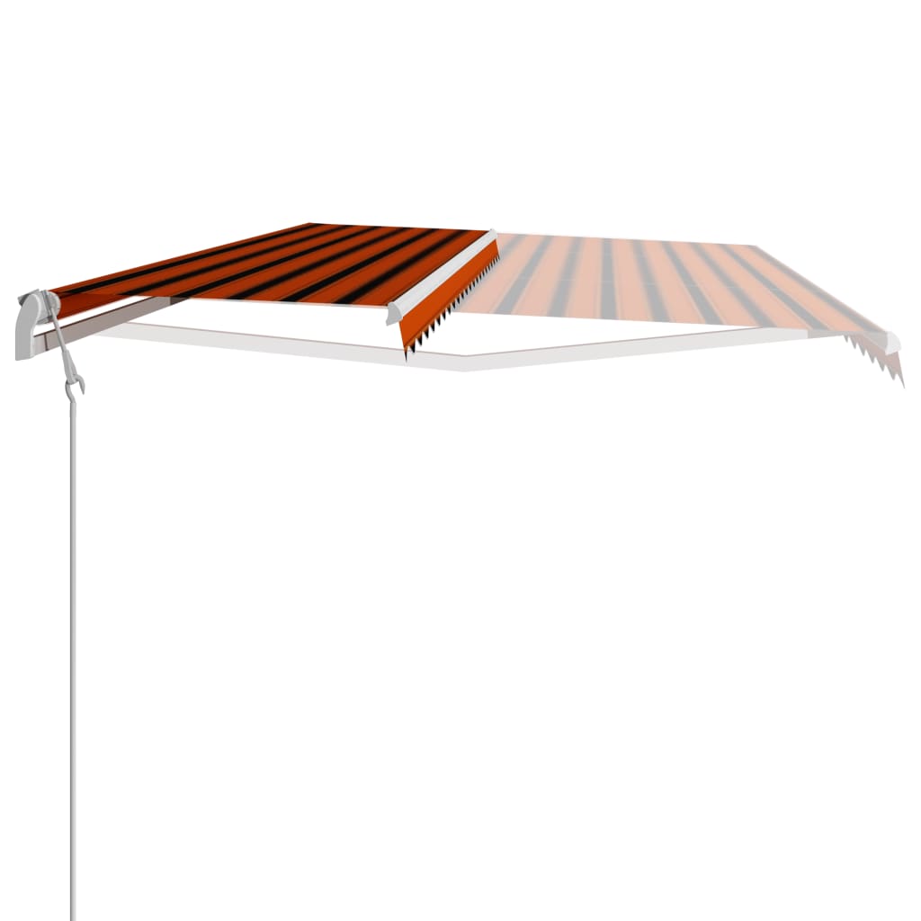 vidaXL Avtomatsko zložljiva tenda 500x300 cm oranžna in rjava