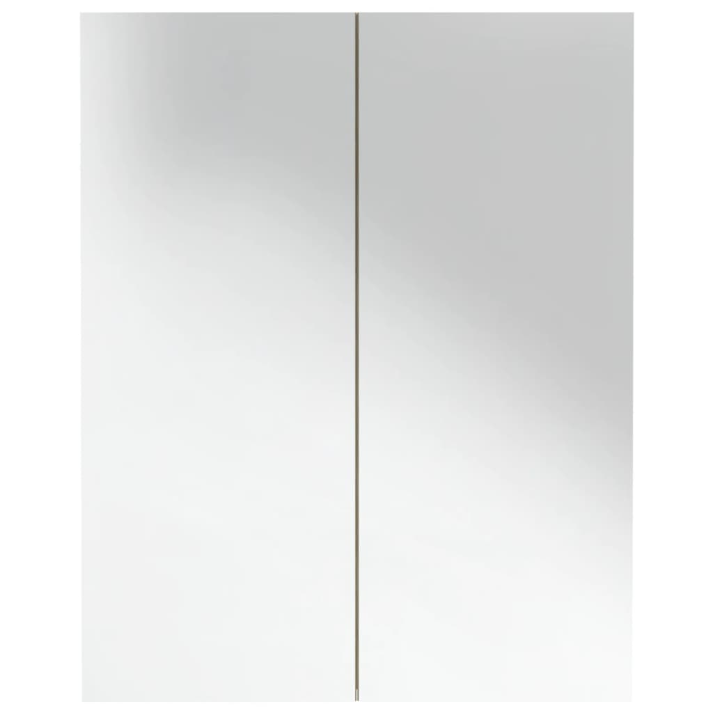 vidaXL Kopalniška omarica z ogledalom 60x15x75 cm MDF bela in hrast