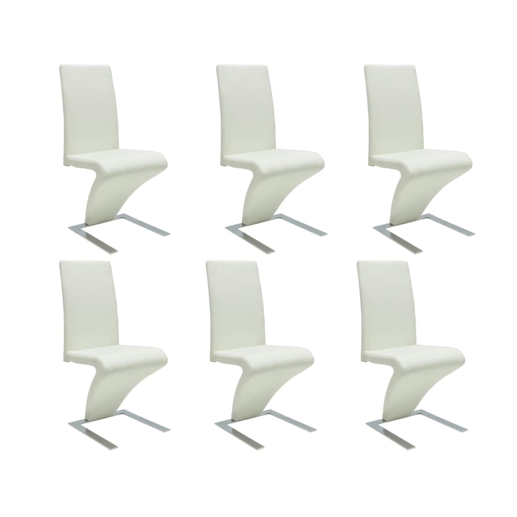 vidaXL Jedilni stoli 6 kosov belo umetno usnje