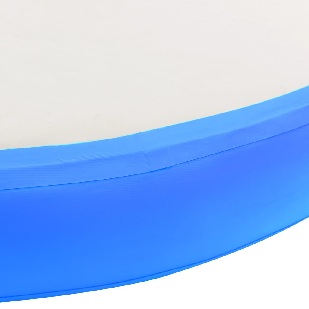 vidaXL Napihljiva gimnastična podloga s tlačilko 100x100x10 cm modra