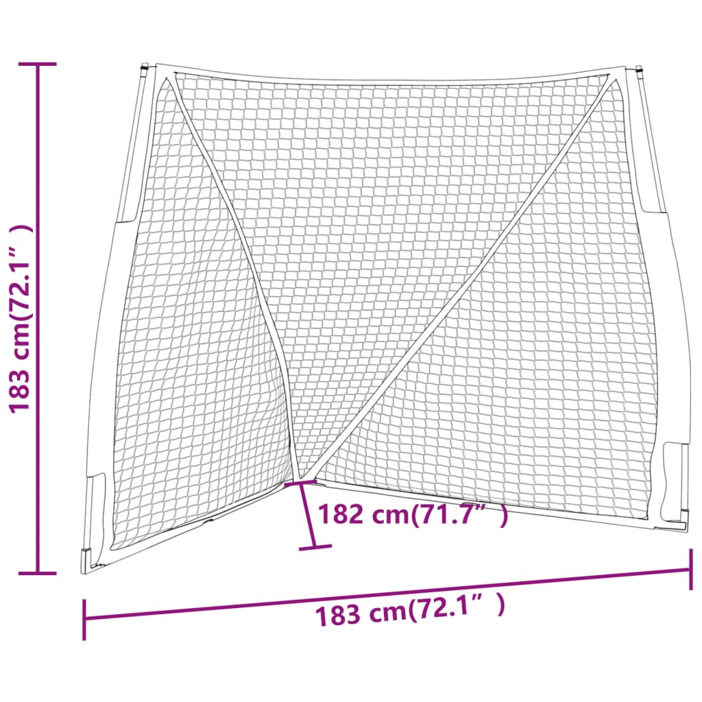 vidaXL Prenosna baseball mreža oranžna in črna 183x182x183 cm
