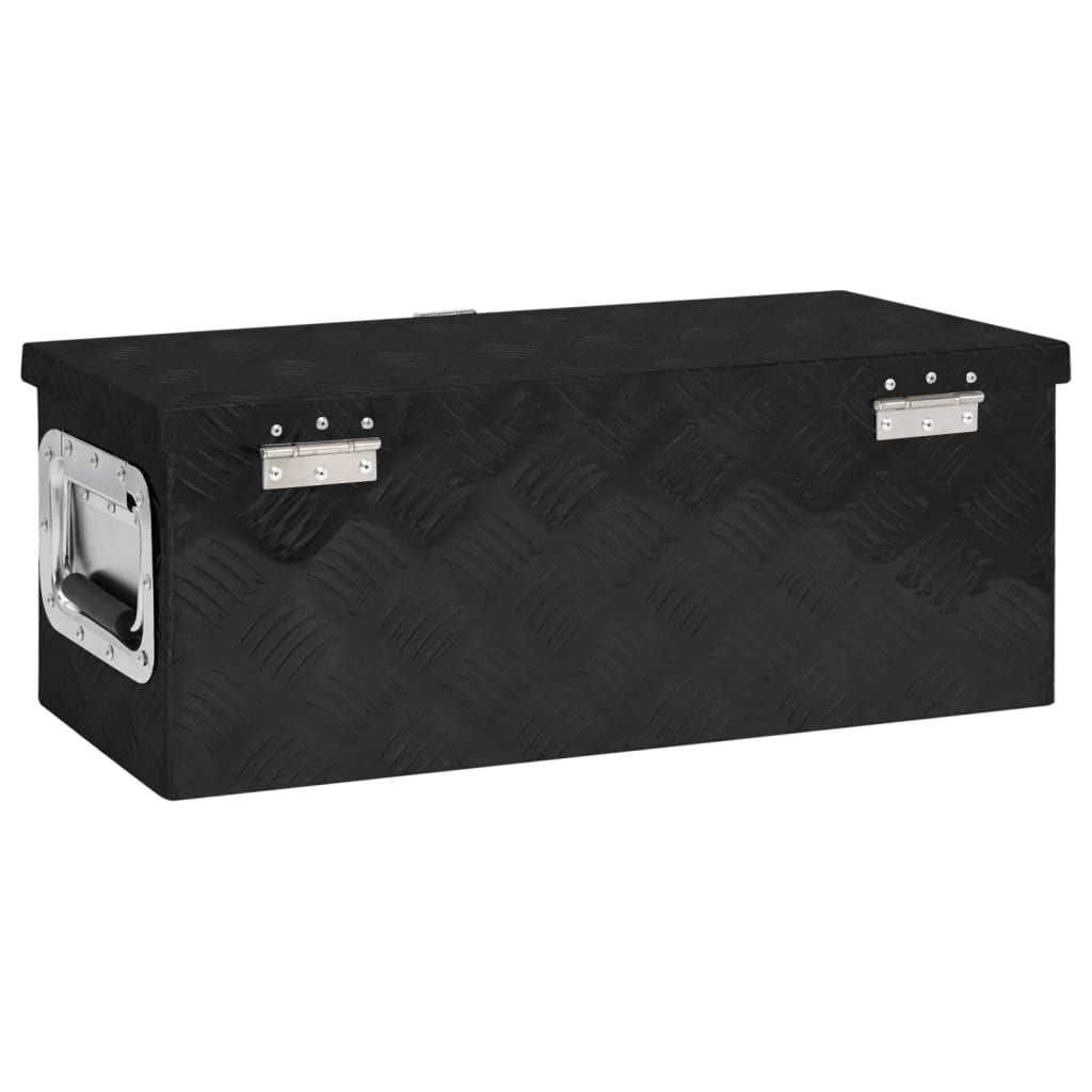 vidaXL Škatla za shranjevanje črna 60x23,5x23 cm aluminij