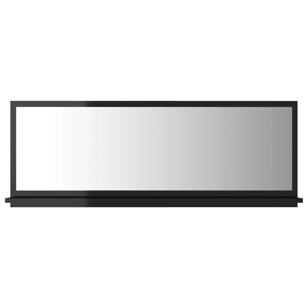 vidaXL Kopalniško ogledalo visok sijaj črno 100x10,5x37 cm iverna pl.