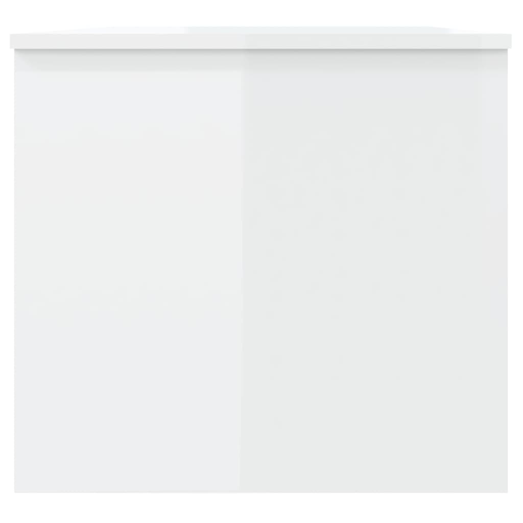 vidaXL Klubska mizica visok sijaj bela 102x50,5x46,5 cm konstr. les