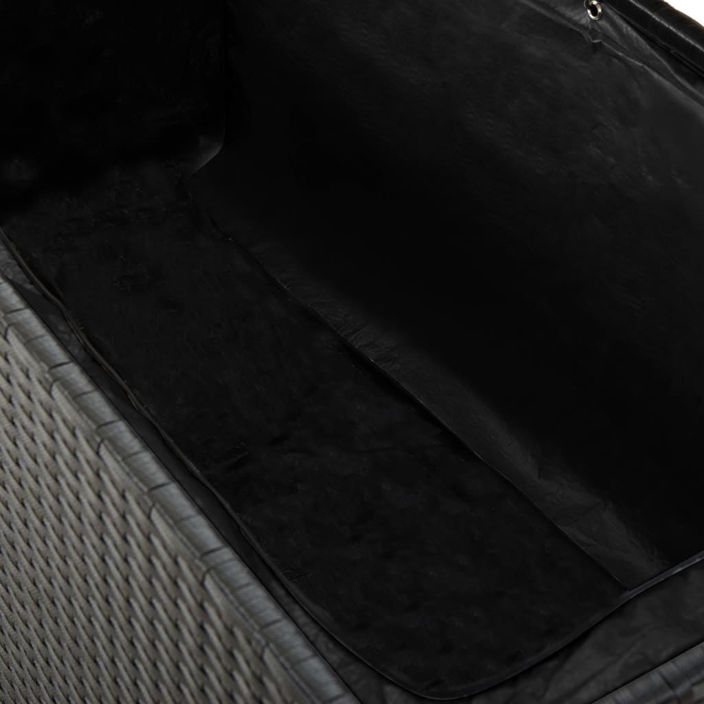 vidaXL Vrtna škatla črna 120x50x60 cm poli ratan