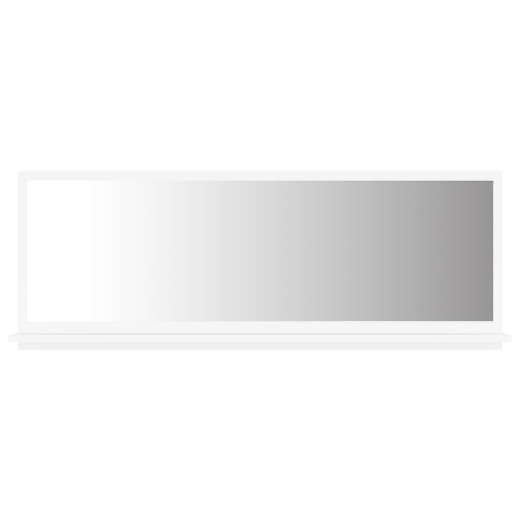 vidaXL Kopalniško ogledalo belo 100x10,5x37 cm iverna plošča