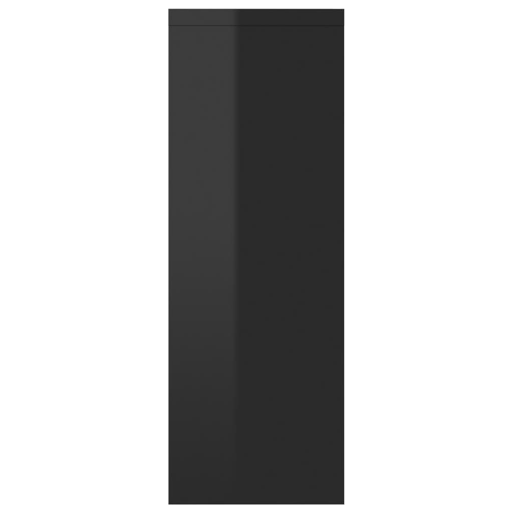 vidaXL Stenska polica visok sijaj črna 45,1x16x45,1 cm iverna plošča