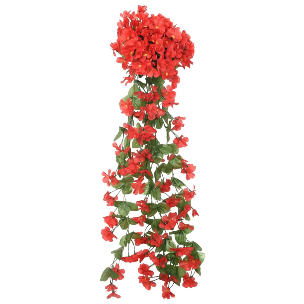 vidaXL Girlanda iz umetnega cvetja 3 kosi rdeča 250 cm