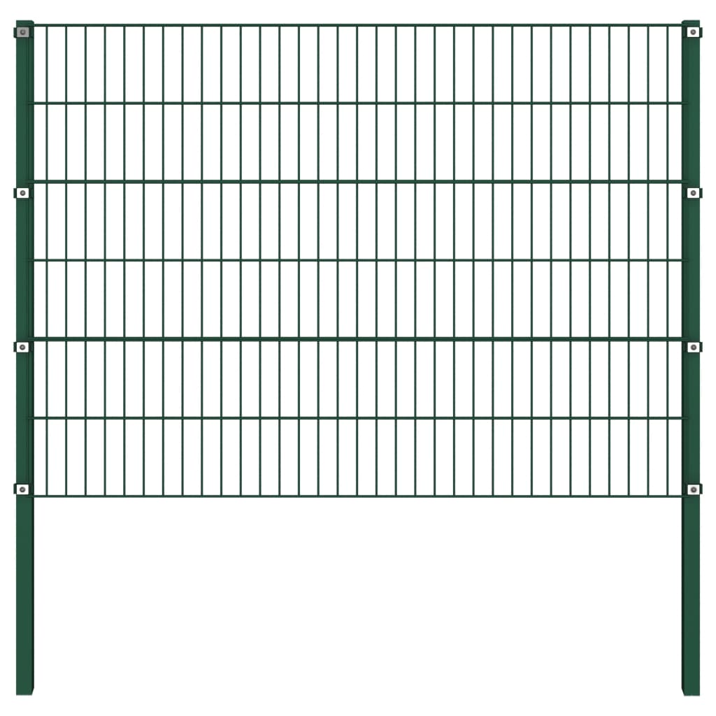 vidaXL Ograjni paneli s stebrički železo 3,4x1,2 m zeleni