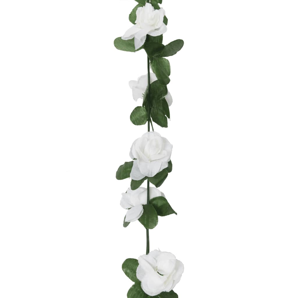 vidaXL Girlanda iz umetnega cvetja 6 kosov pomladno bela 250 cm