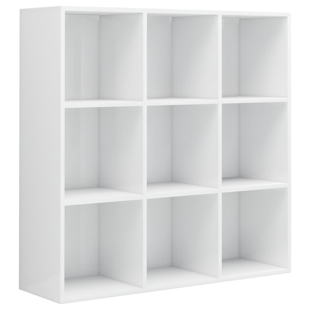vidaXL Knjižna omara visok sijaj bela 98x29x97,5 cm inženirski les
