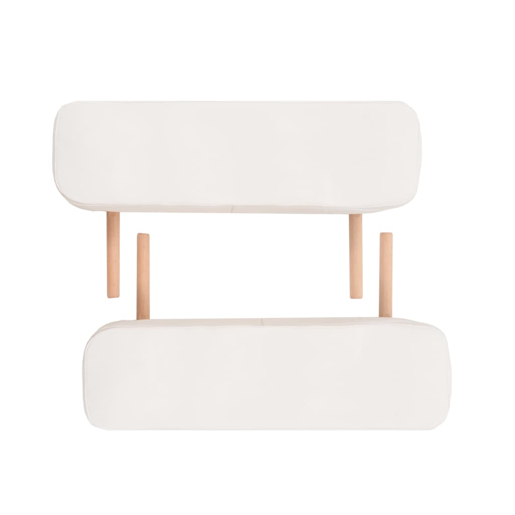 vidaXL 2-conska zložljiva masažna miza in stolček debeline 10 cm bela