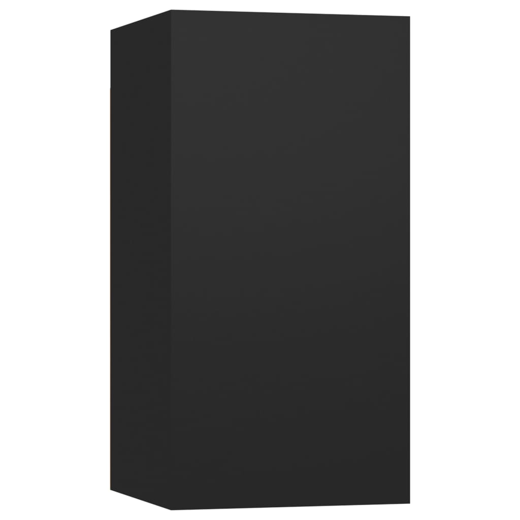 vidaXL Komplet TV omaric 7-delni črn inženirski les