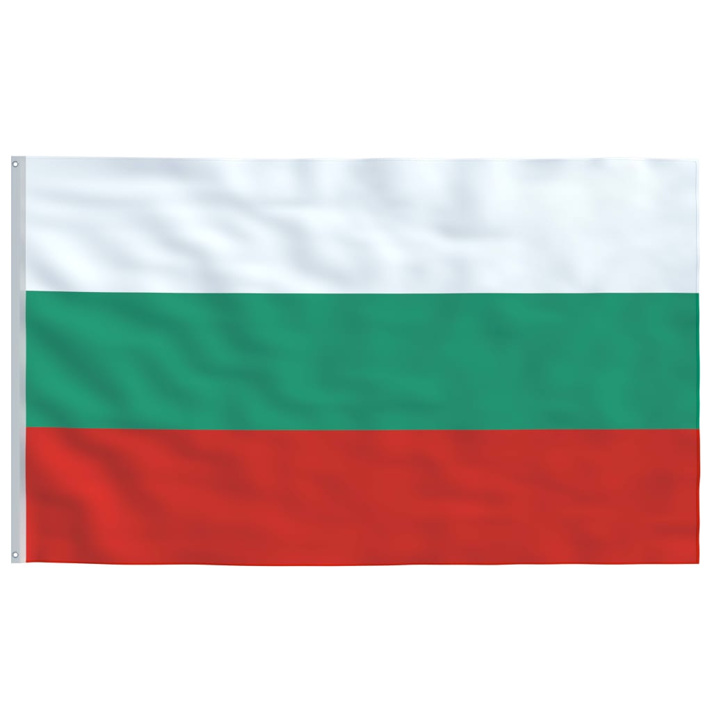 vidaXL Zastava Bolgarije in aluminijast zastavni drog 6 m