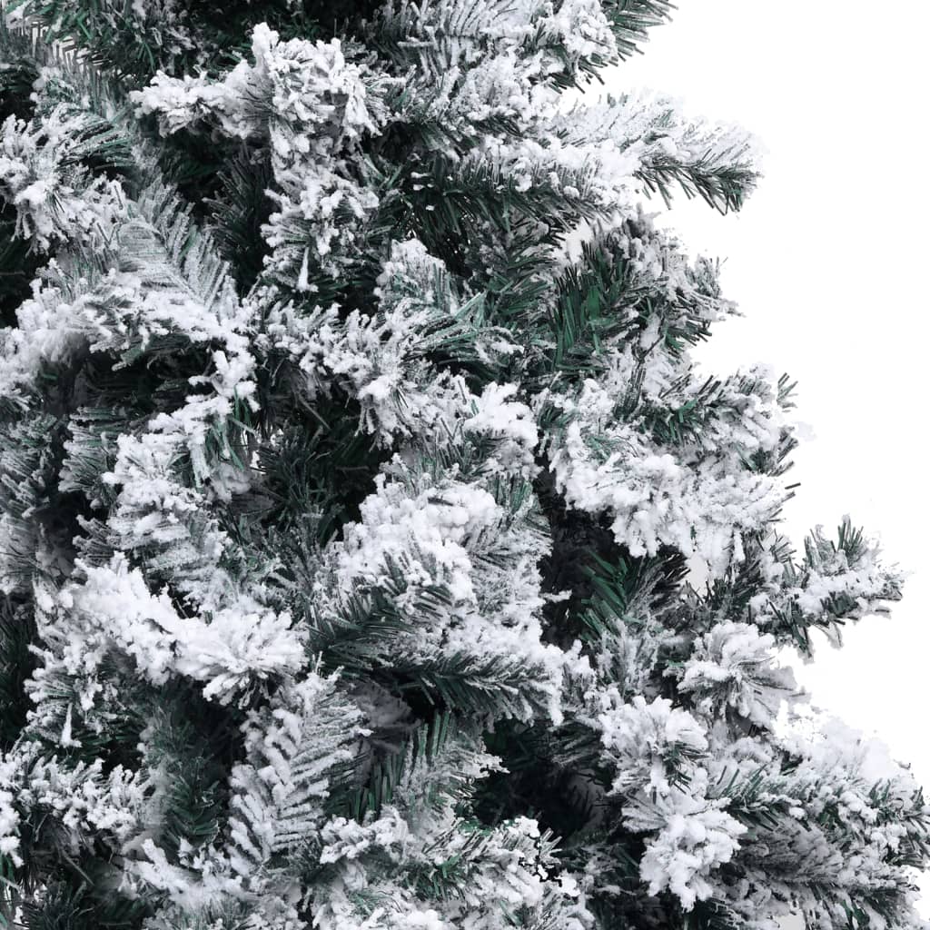 vidaXL Umetna osvetljena novoletna jelka s snegom zelena 120 cm