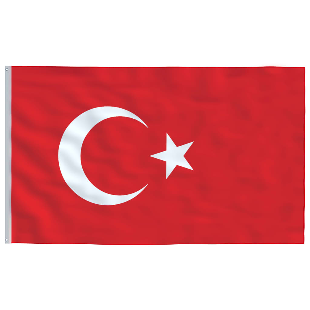 vidaXL Zastava Turčije in aluminijast zastavni drog 6,2 m
