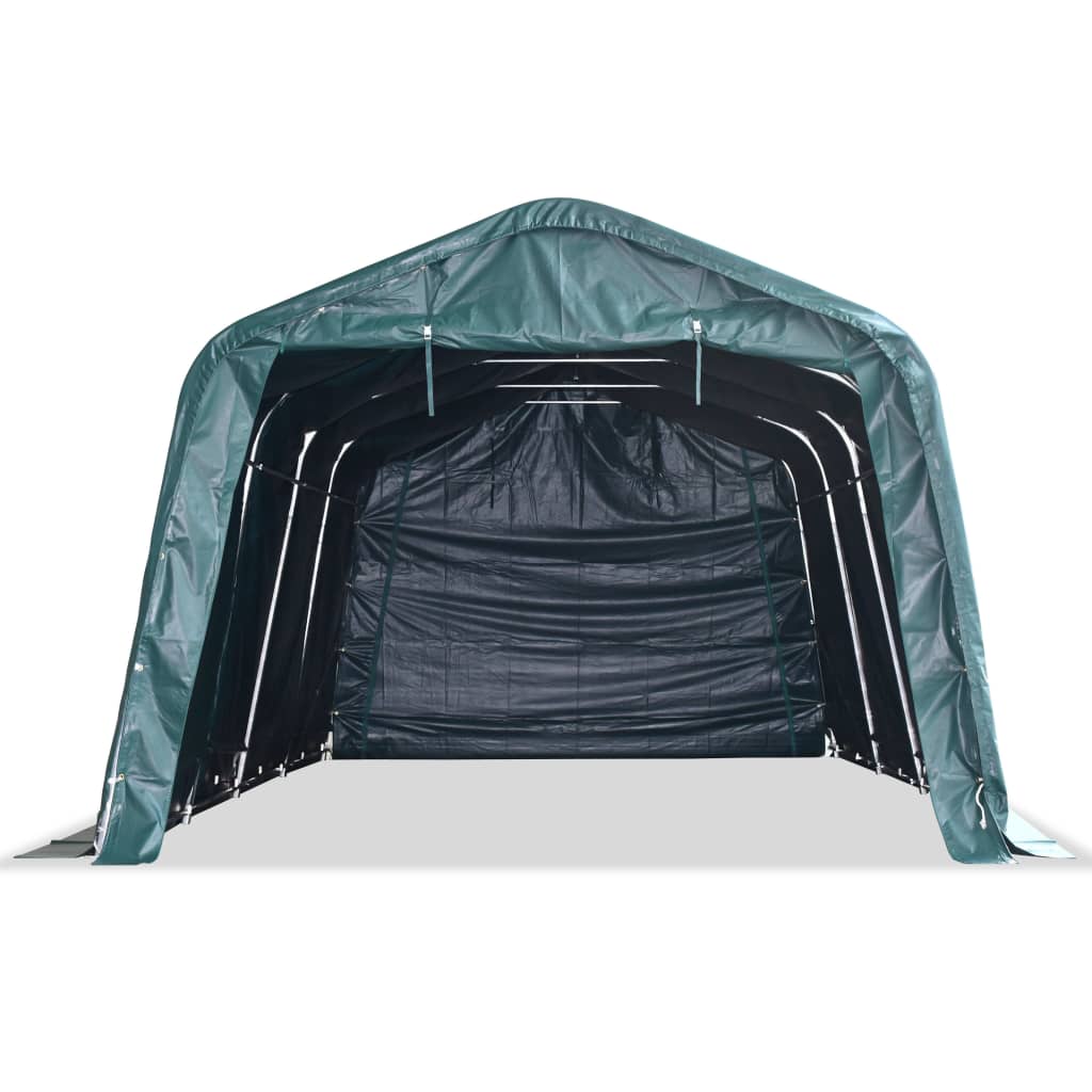 vidaXL Premični šotor za živino PVC 550 g/m² 3,3x6,4 m temno zelen
