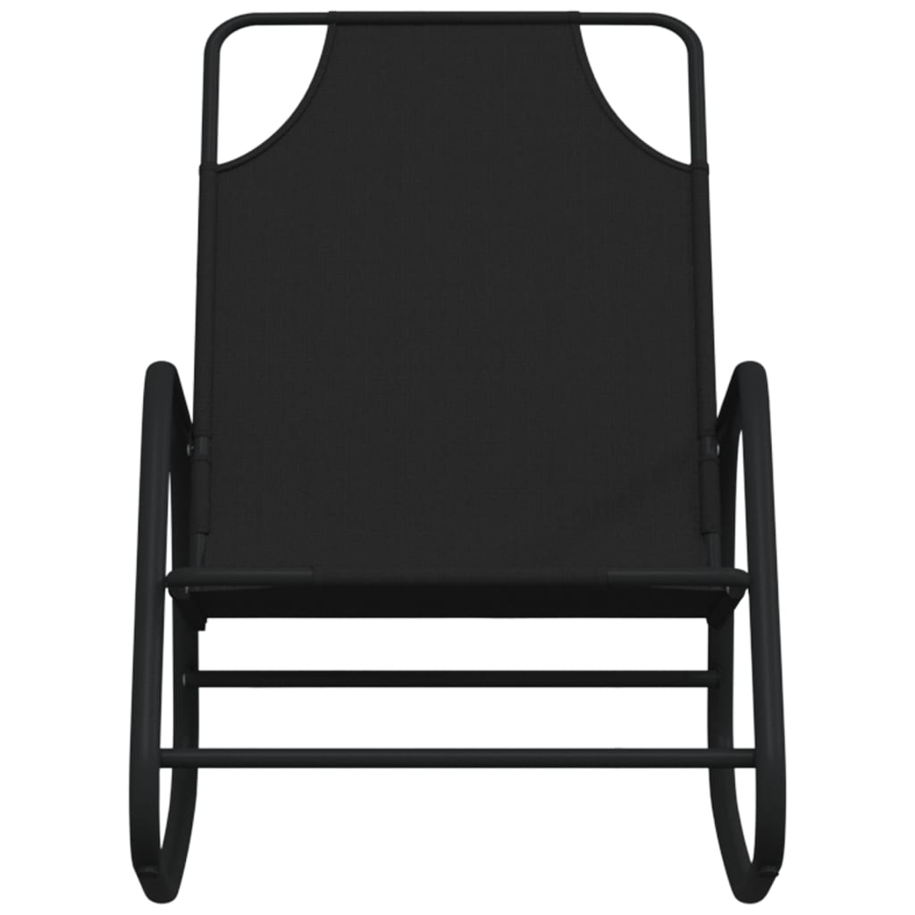 vidaXL Gugalni ležalnik črn jeklo in tekstil