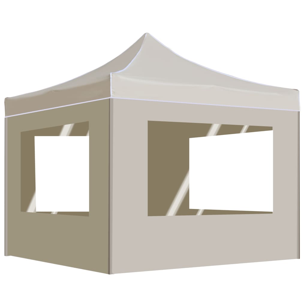 vidaXL Profesionalen vrtni šotor s stenami aluminij 2x2 m krem