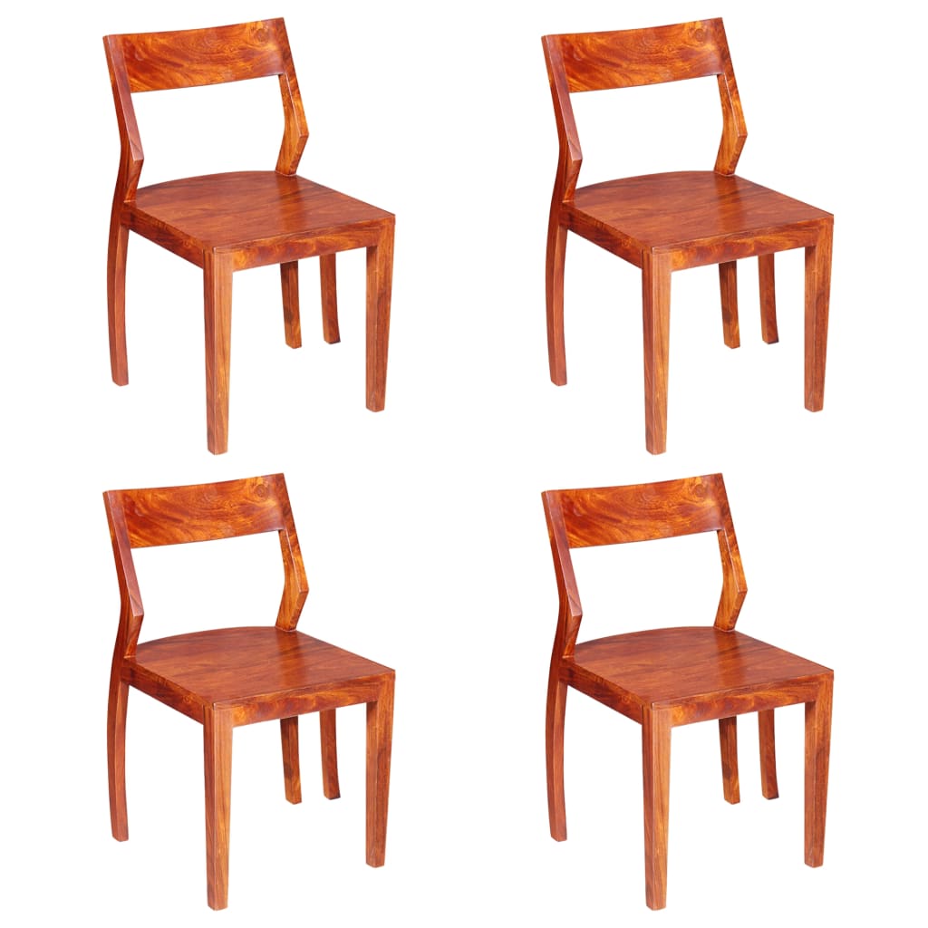 vidaXL Jedilni stoli 4 kosi trden akacijev les in palisander