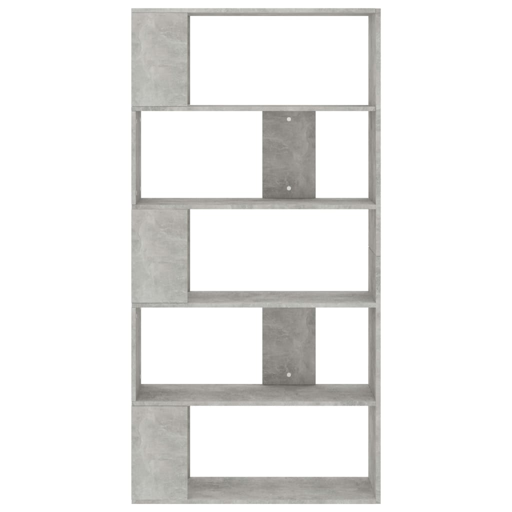 vidaXL Knjižna omara/paravan betonsko siva 80x24x159 cm iverna plošča