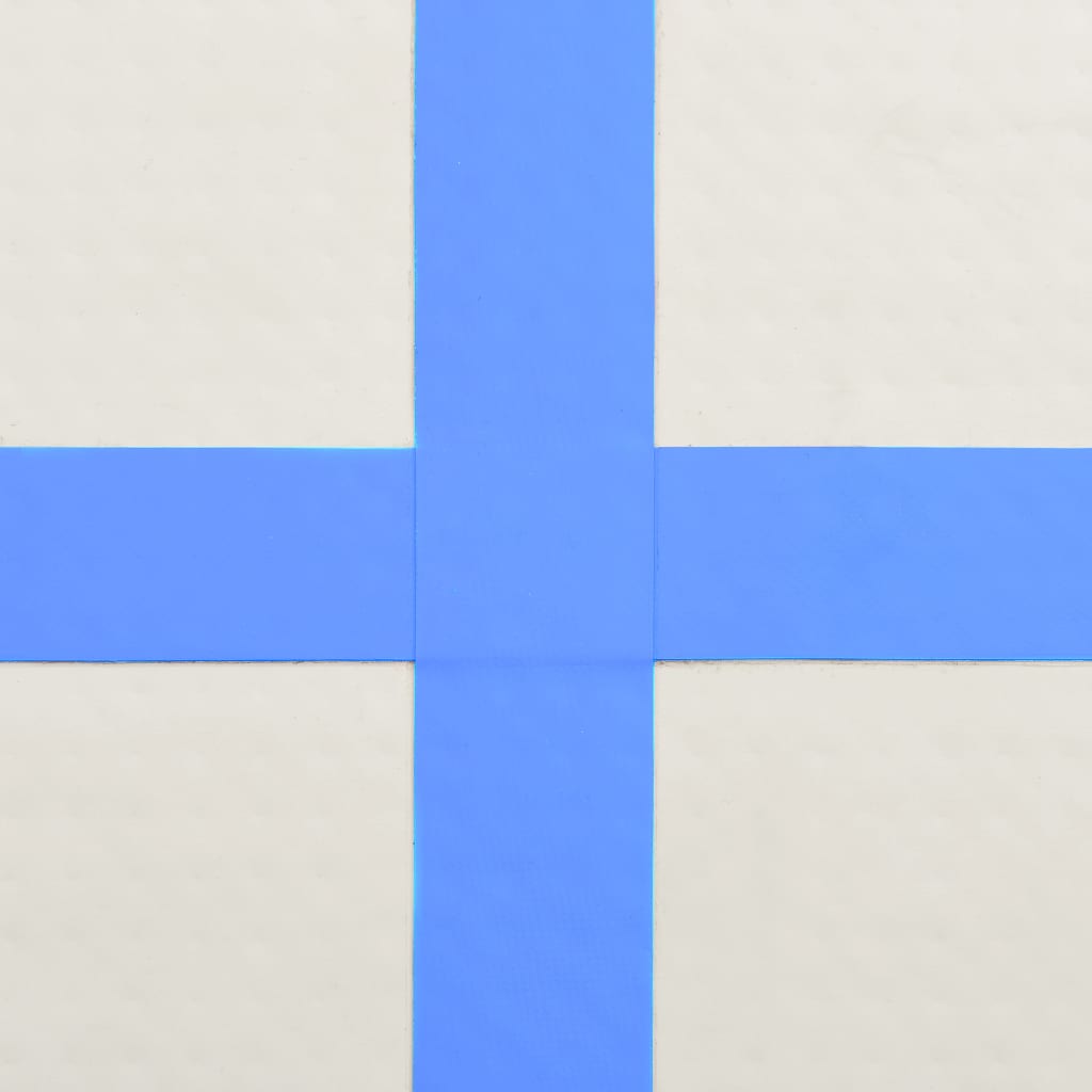 vidaXL Napihljiva gimnastična podloga s tlačilko 600x100x15 cm modra