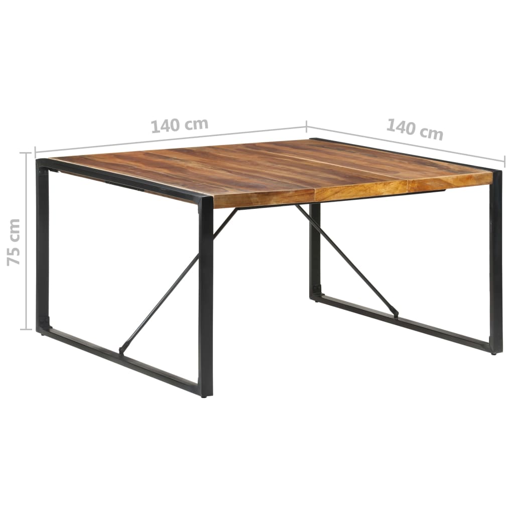 vidaXL Jedilna miza 140x140x75 cm trden les s finišem iz palisandra