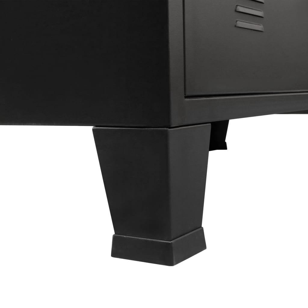 vidaXL TV omarica iz kovine industrijski stil 120x35x48 cm črne barve